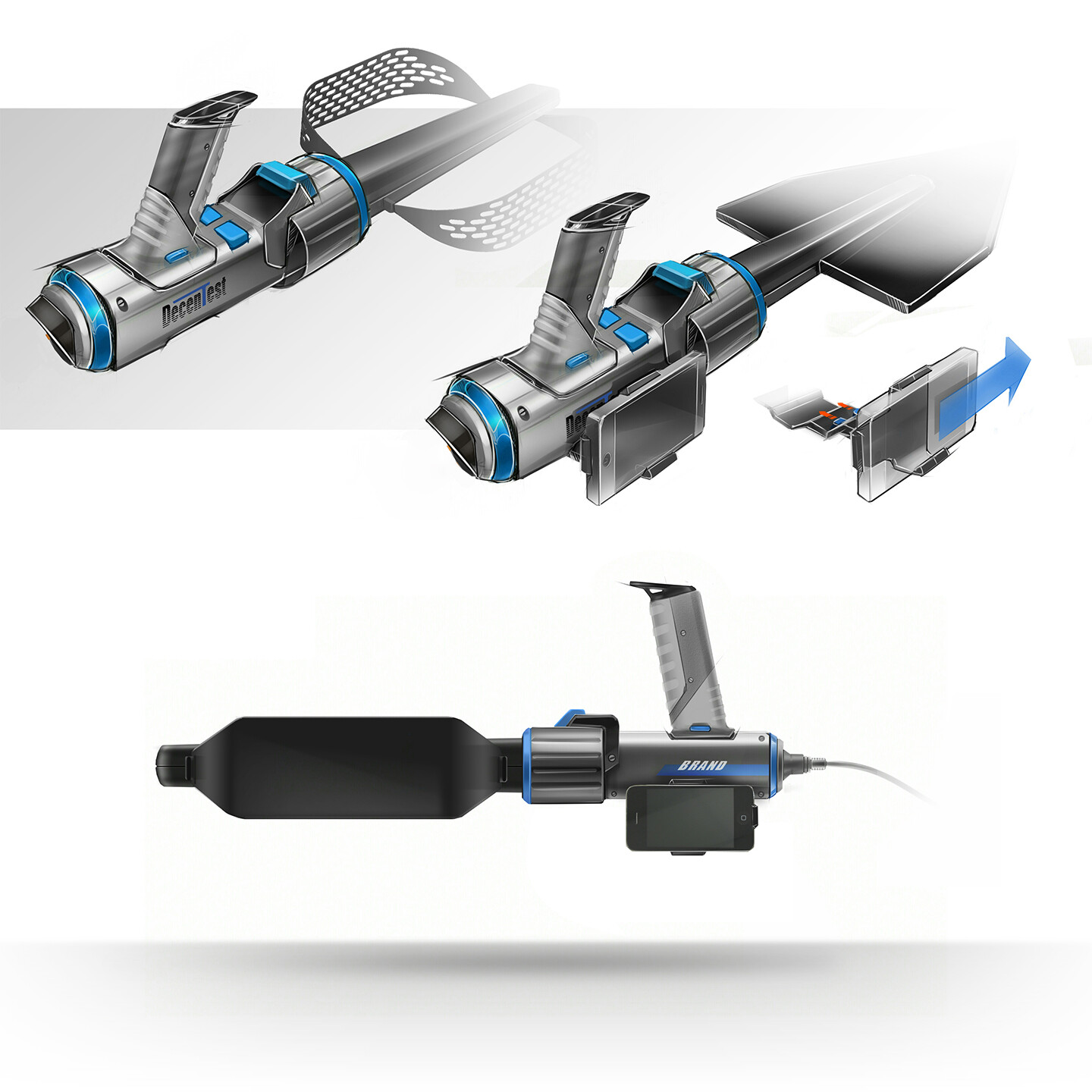 手持式定向天线设计-手持侧向天线外观设计