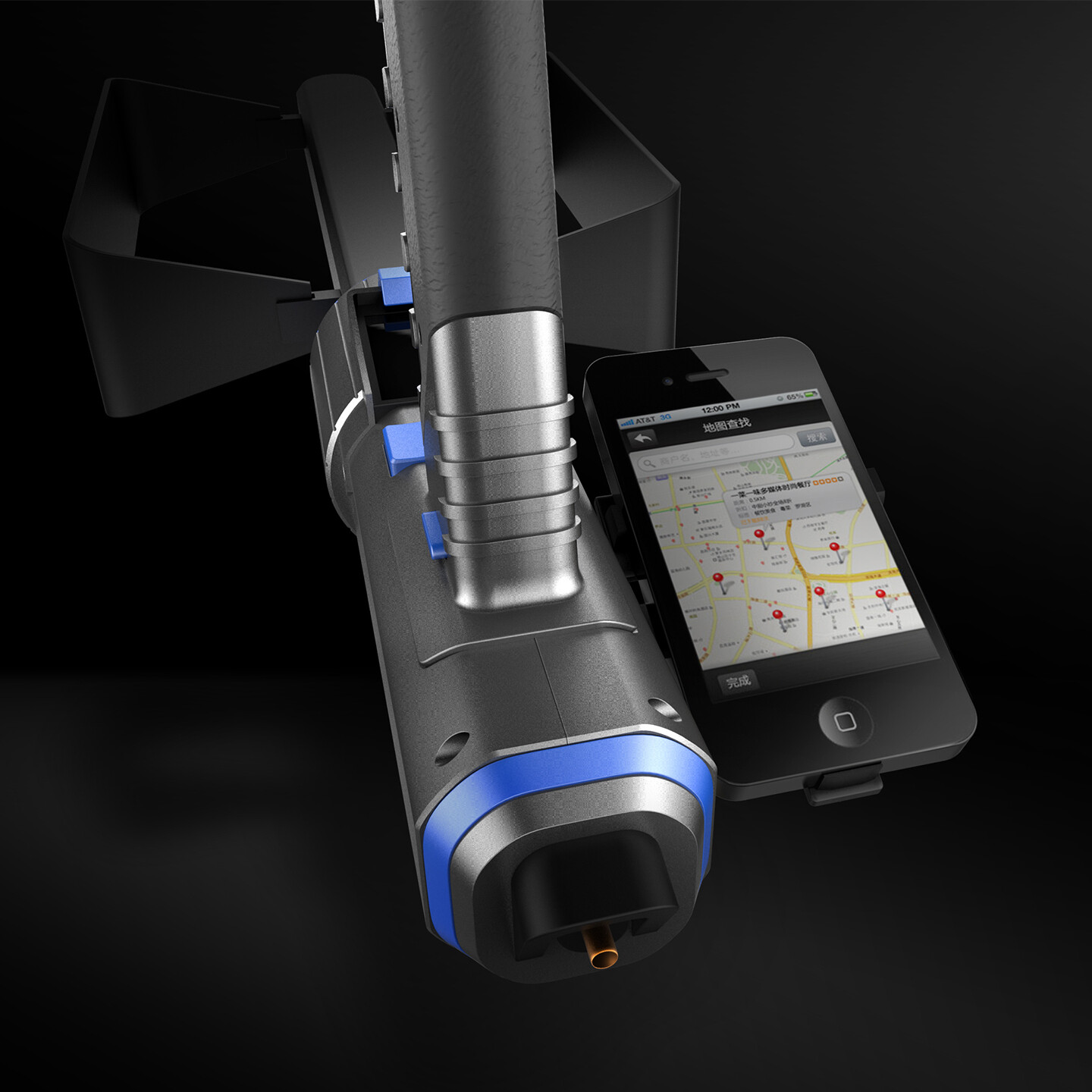 手持式定向天线设计-手持侧向天线外观设计