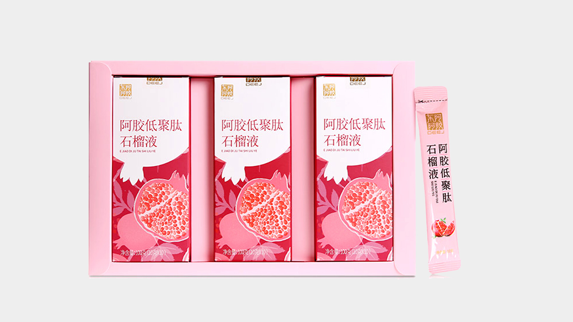 保健产品包装设计-东阿阿胶低聚肽石榴液产品包装设计