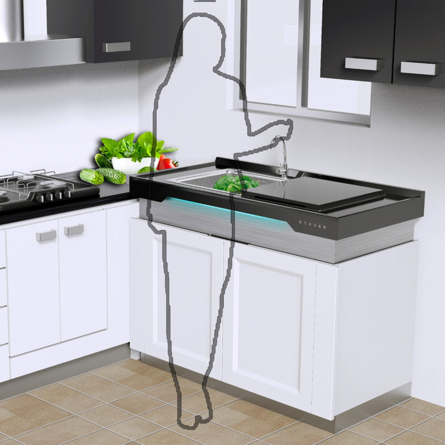 升降水槽-厨房自动升降水槽设计生产