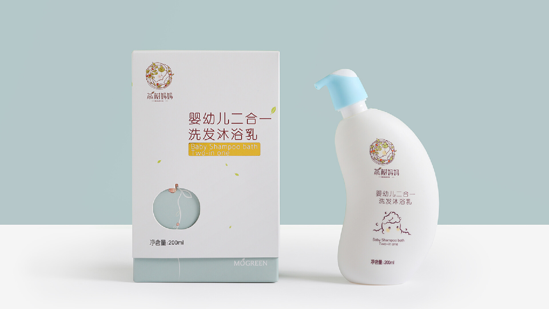 儿童洗护套装设计-茶树妈妈儿童洗护系列套装