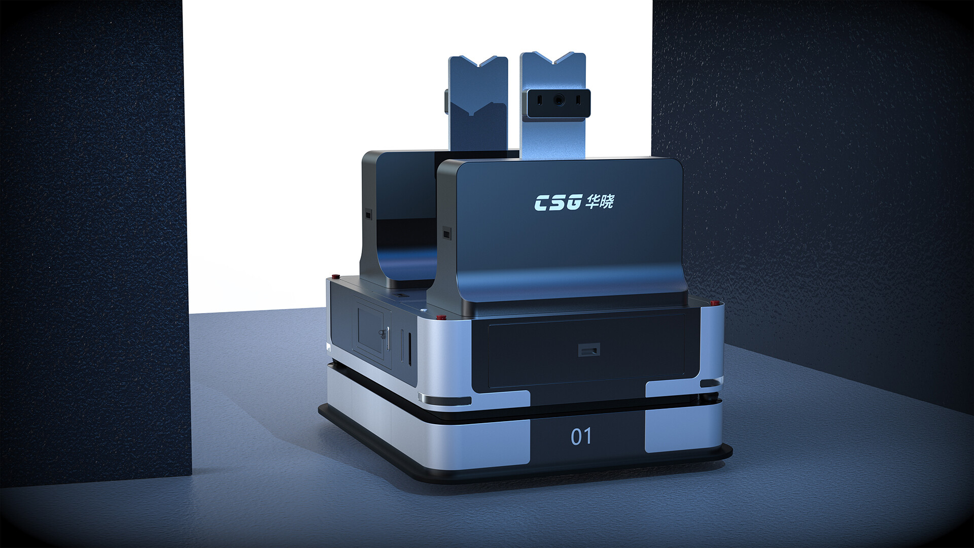 工业智能双叉举设计-华晓复合型双叉举AMR产品外观升级