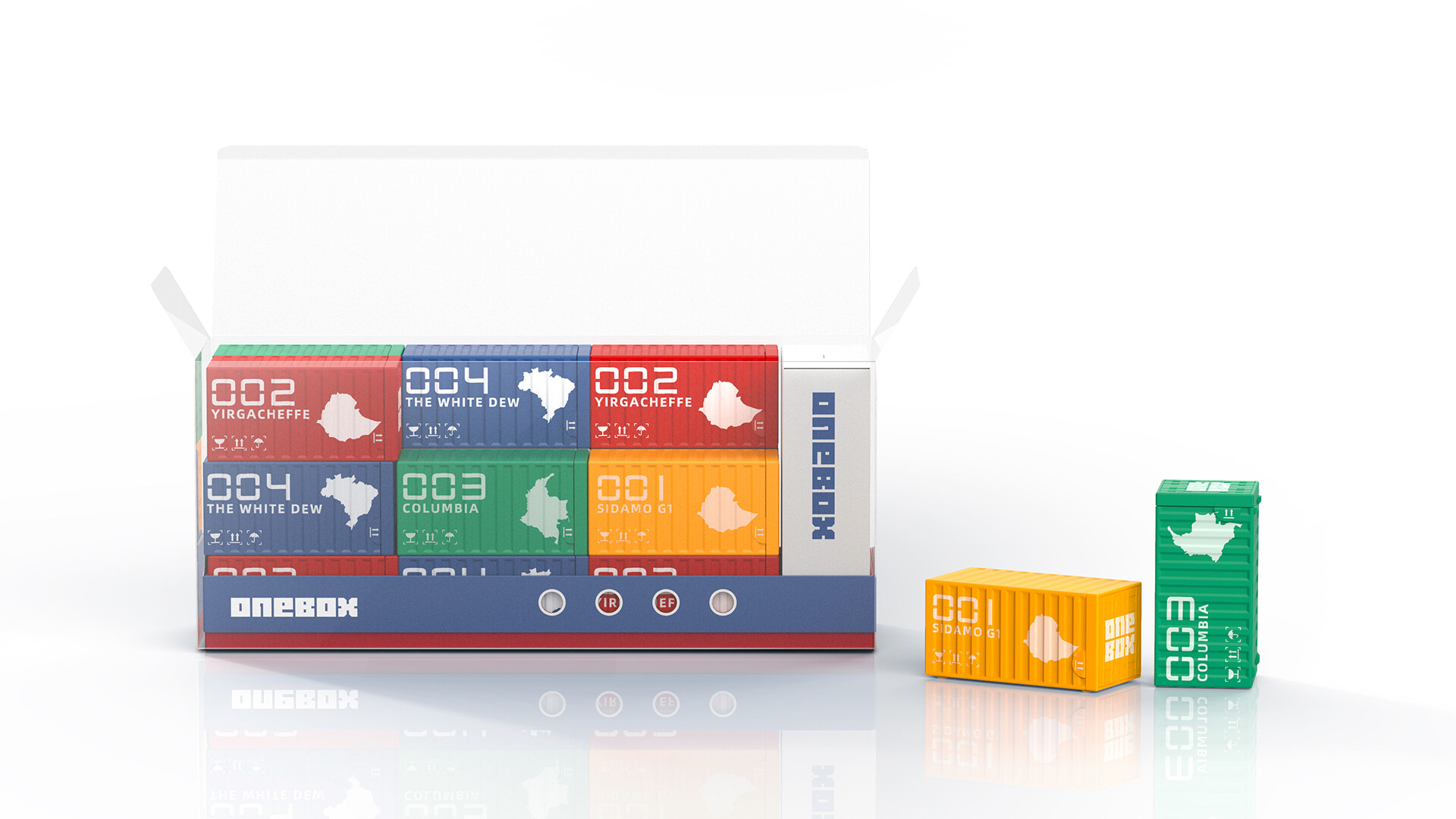 冻干咖啡包装设计-Onebox集装箱冻干粉咖啡包装设计