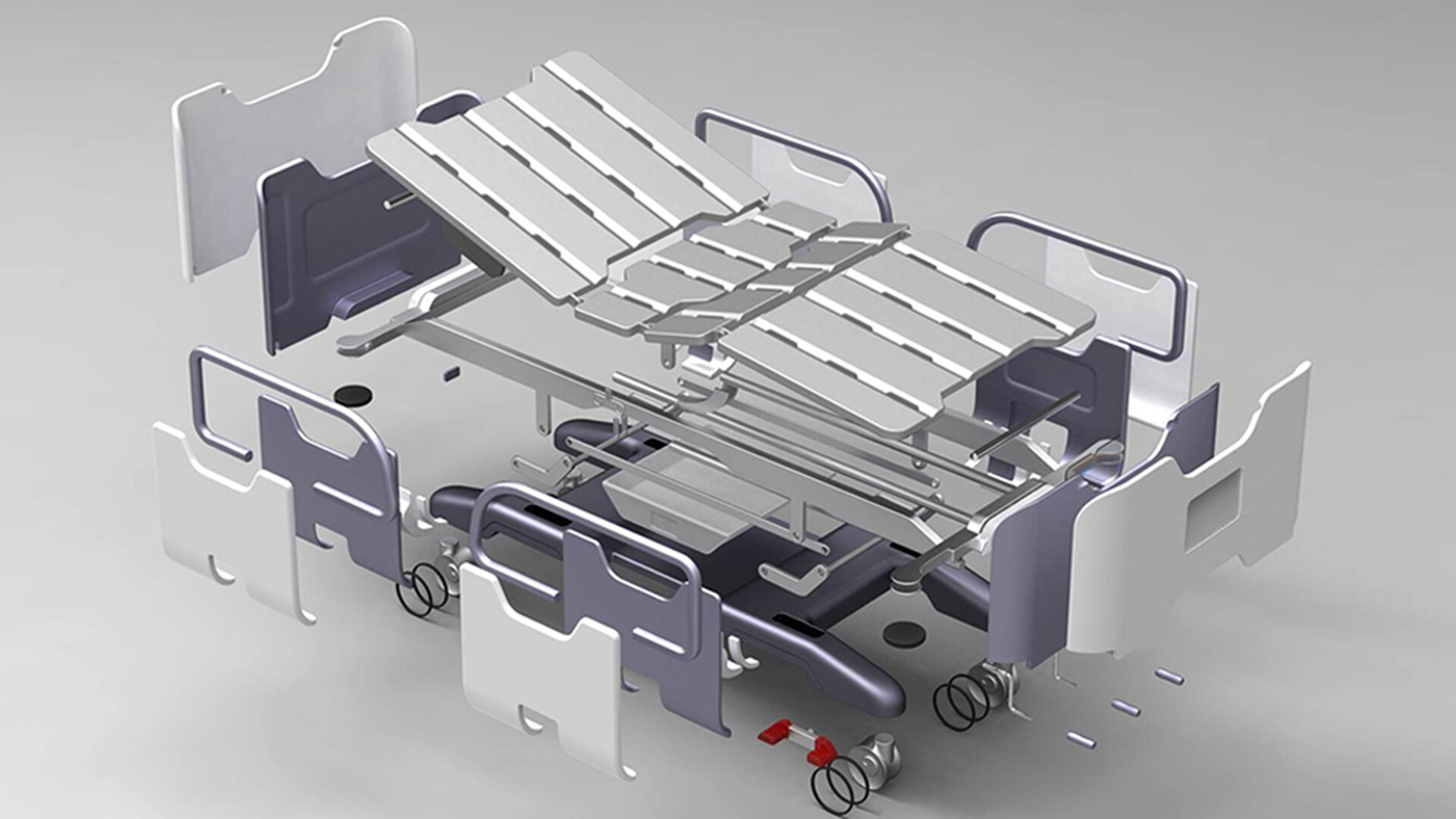 医用护理床外观设计-昱峰医疗护理床外观设计