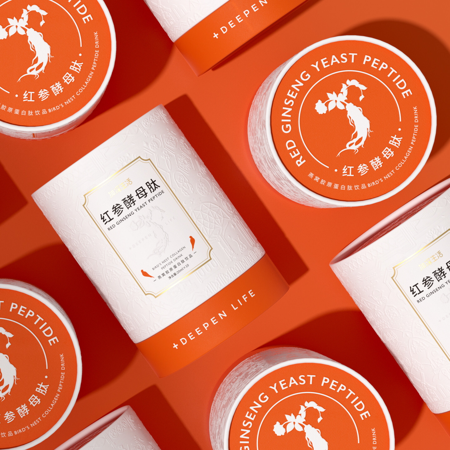 红参产品包装设计-红参酵母肽系列包装设计