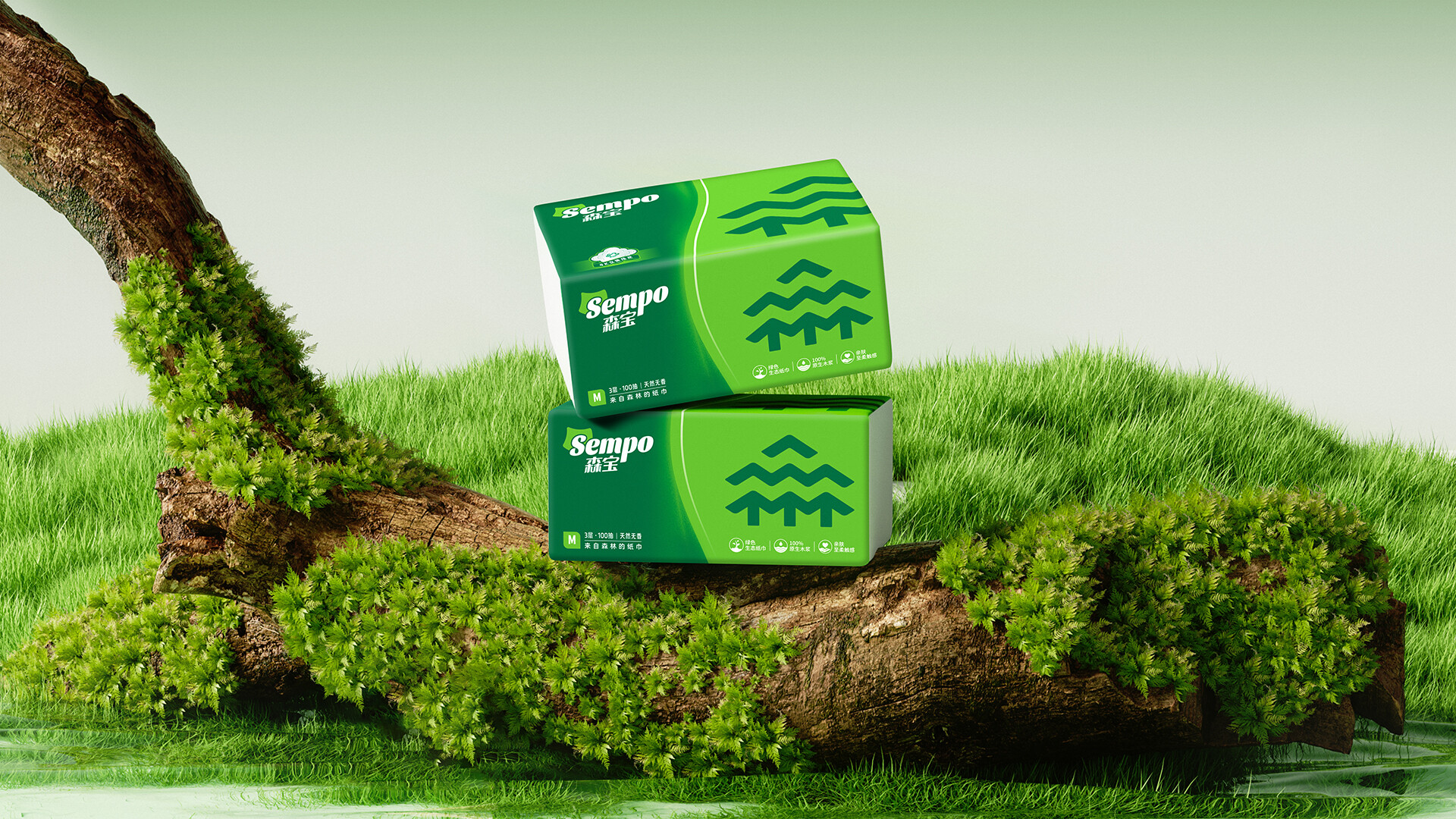 纸巾包装设计-森宝系列纸巾包装设计